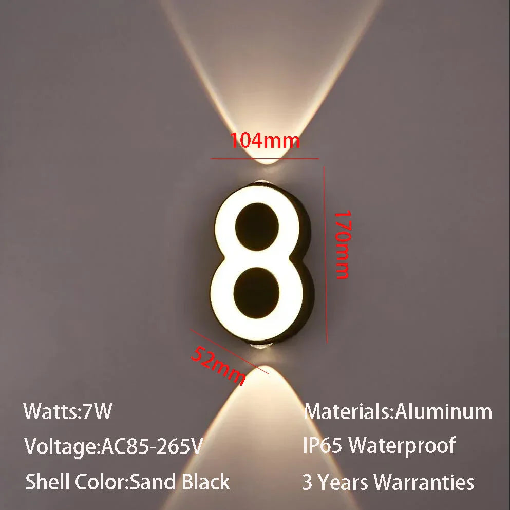 Applique mural - Numéro de Maison Lumineux LED