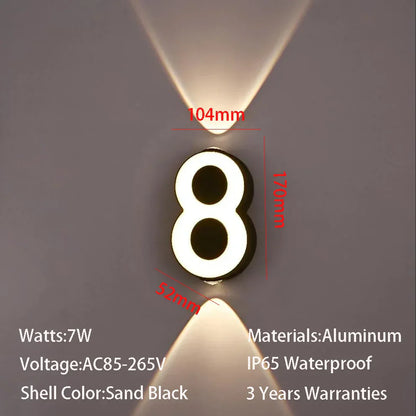 Applique mural - Numéro de Maison Lumineux LED