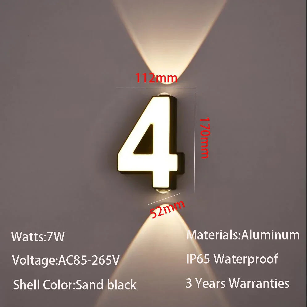 Applique mural - Numéro de Maison Lumineux LED